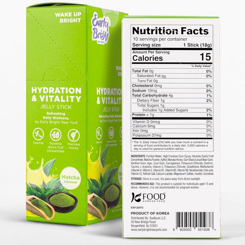 Matcha-Flavored Hydration & Vitality Jelly Stick